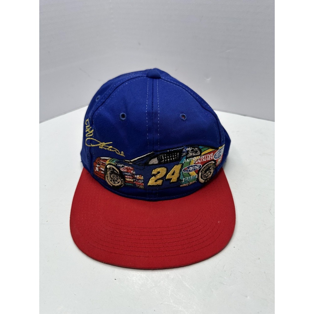 Vintage Chase Authentics Jeff Gordon 24 DuPont Refinish NASCAR Snapback Hat Blue